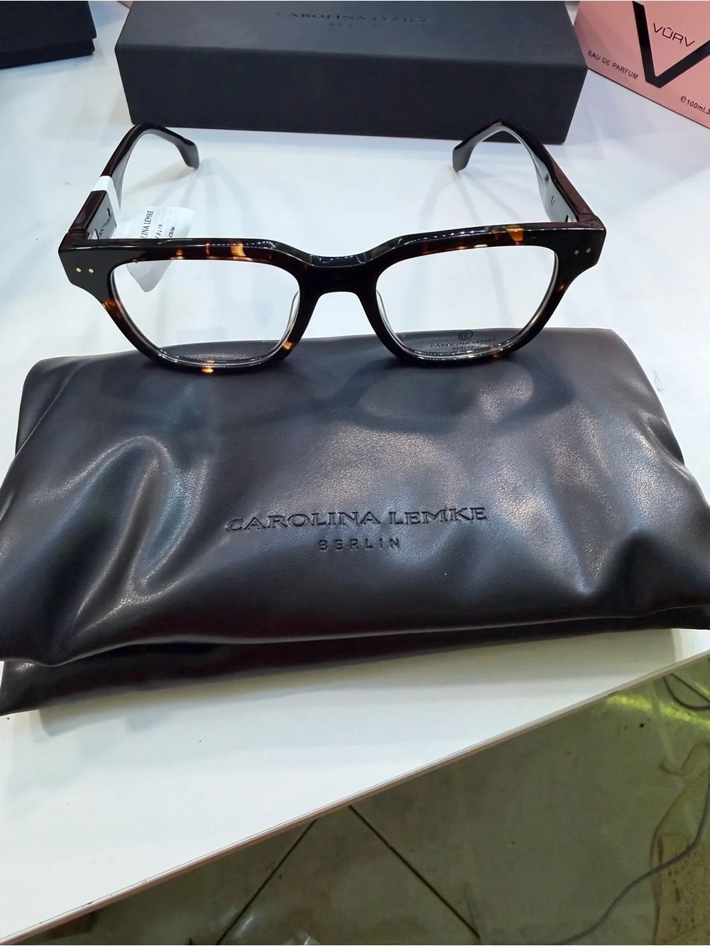 Carolina Lemke Tortoiseshell Women’s Fashion Glasses Includes leather pouch
